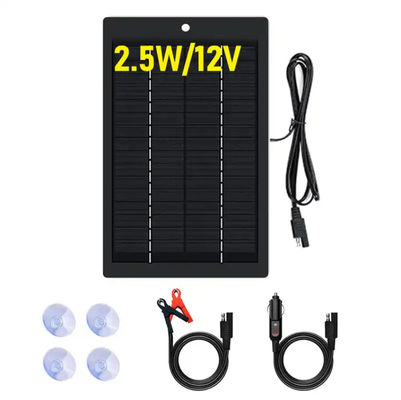 5W 太陽電池充電器 パネルキット 自動車用 モノ結晶型 ポータブル