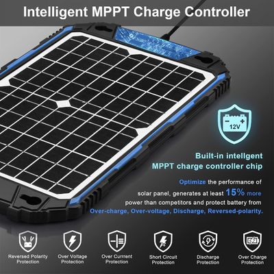 12W 12V ソーラーパネル トリクル充電器 太陽電池電池メンテナー MPPT