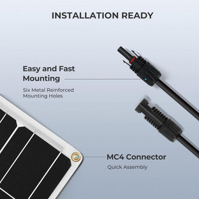 海上 RV 薄型 100w 柔軟な太陽光パネルセル IP68 防水 ODM