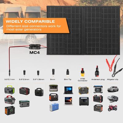100Wオフグリッド折りたたむ太陽光充電器 キャンピング用のポータブル太陽光パネルキット