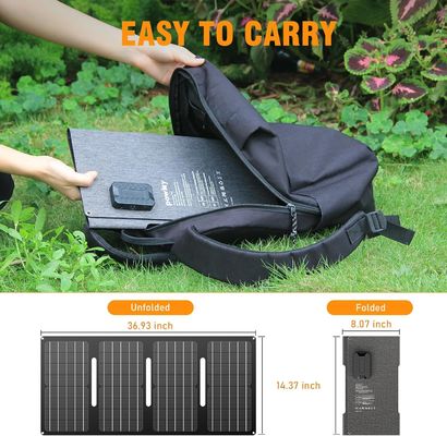 40Wポータブルソーラーパネル 屋外キャンプ・ハイキング用 15V直流電源