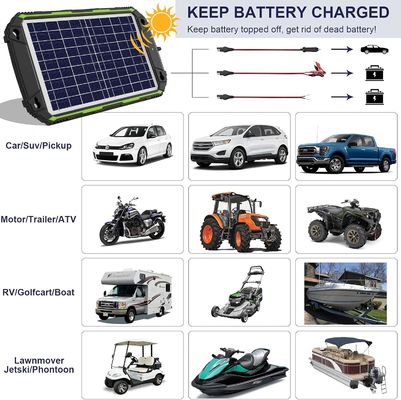 10W 12V 防水 太陽電池充電器 カー ボート 海洋 RV メンテナー