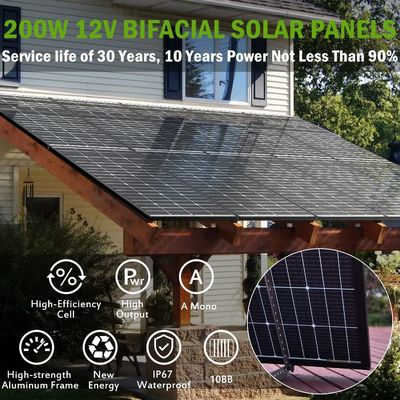 200W ソーラー モノ結晶 PV パネル モジュール 12V 10BB RV ホーム