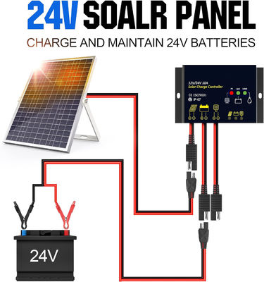 30ワット 24V ソーラーパネルキット トリックル 充電器 メインテナー コントローラー