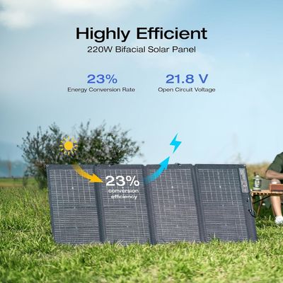 220 ワット 携帯太陽光パネル 折りたたむ 双面型単結晶型 屋外用