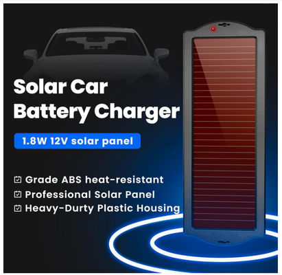 ポータブル トリックル 太陽光充電器 パワーバンク 1.8W 12V 防水太陽光充電