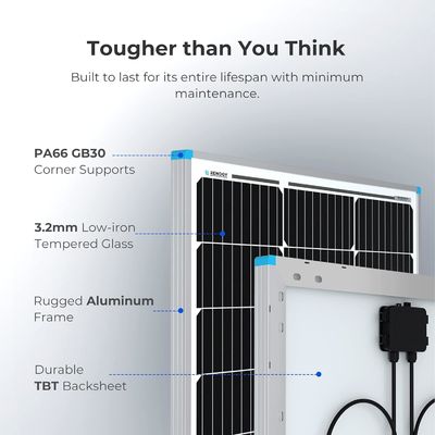 PV モノクリスタル バルコニー 太陽光パネル 100 ワット 12V OEM