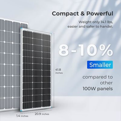 PV モノクリスタル バルコニー 太陽光パネル 100 ワット 12V OEM