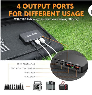 FTB70000 パワーバンクは350Wのソーラー発電機,60Wのソーラーパネルと10WのUSB LEDライトキット