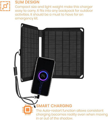 携帯型単結晶太陽電池 緊急用 ETFE 太陽電池パネル 充電器 10W 5V