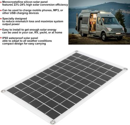 軽量ポータブルソーラーパネル モノクリスタルセル 100W 12/24V USB出力
