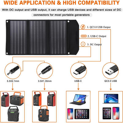 30W 折りたたむポータブル 太陽光パネル 充電キット 屋外キャンプ