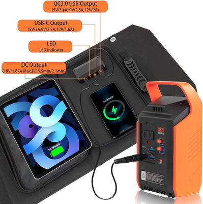30W 折りたたむポータブル 太陽光パネル 充電キット 屋外キャンプ