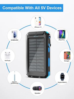 38800mAh 太陽光発電 USB パワーバンク 防水 露天キャンプ用