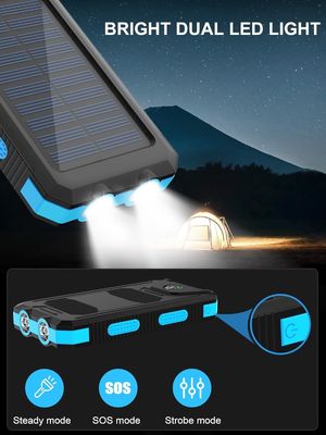 38800mAh 太陽光発電 USB パワーバンク 防水 露天キャンプ用