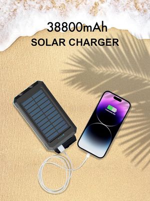 38800mAh 太陽光発電 USB パワーバンク 防水 露天キャンプ用