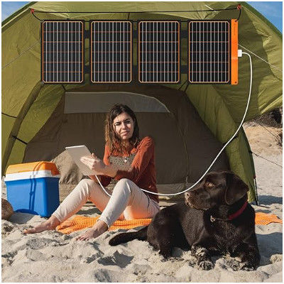 FT60 折りたたむ太陽光パネル 60w 充電器 毛布 黒色 IP65 防水