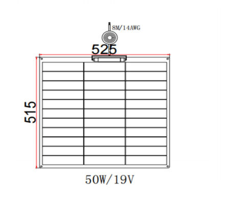 FT50W 柔軟な太陽光パネル 50W 12V 室外用 ETFE 表面を持つ単結晶